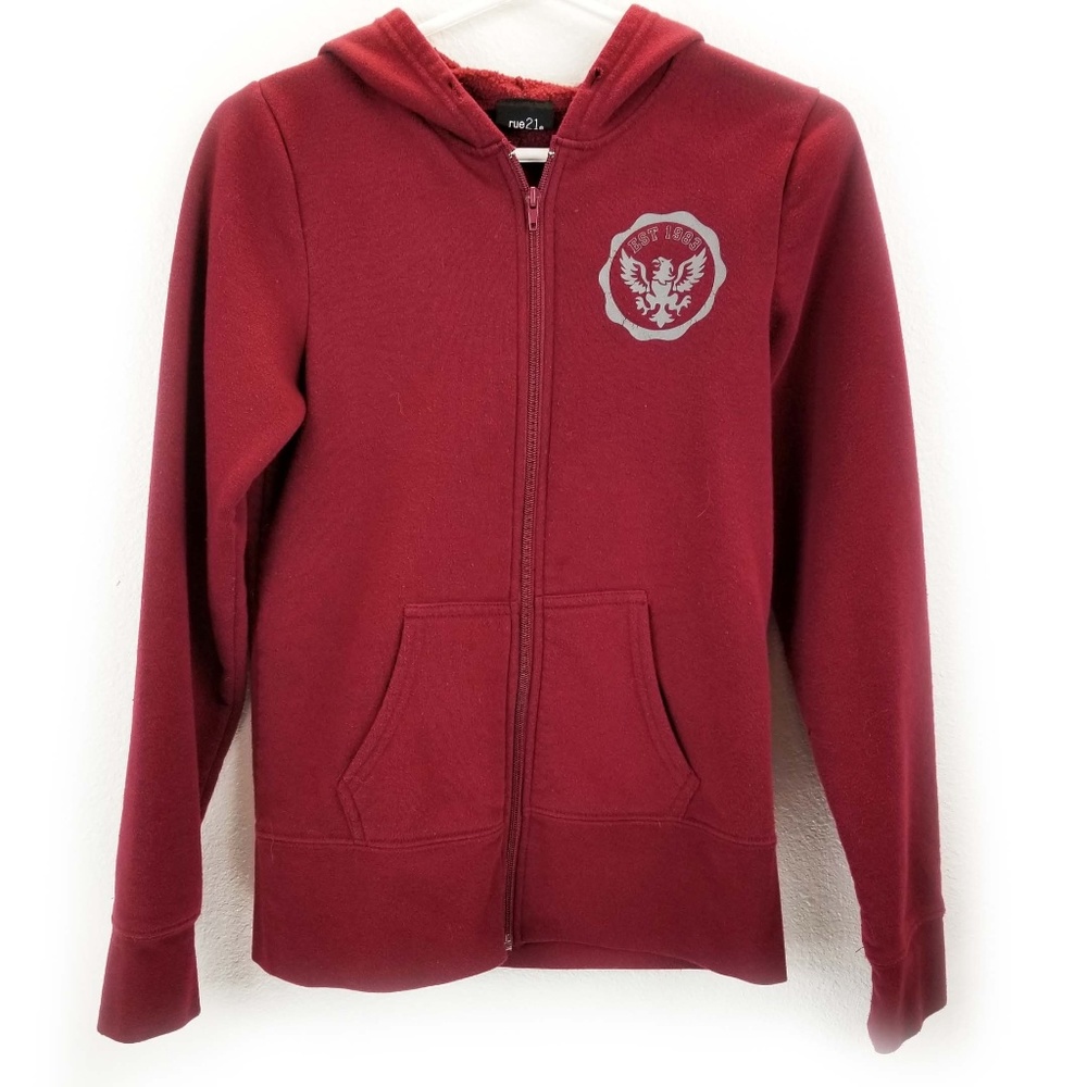 Rue 21 Kids Sz L Large Burgundy Long Sleeve Hoody